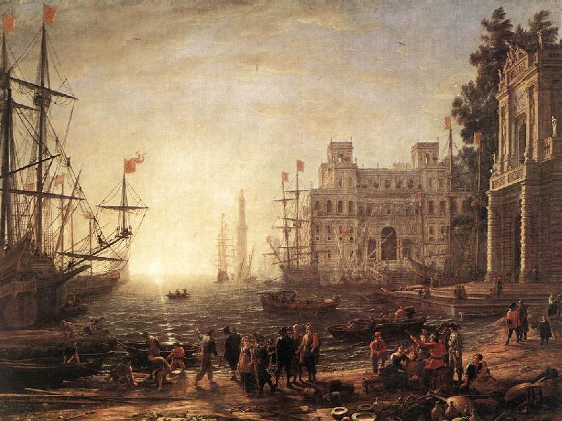 Claude Lorrain Port Scene with the Villa Medici dfg